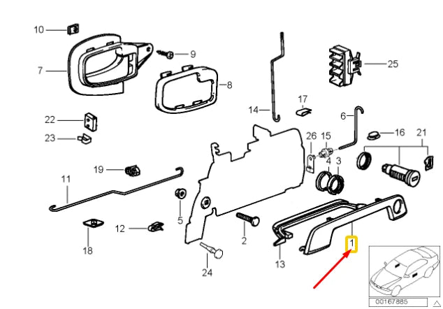 NEW BMW Z3 ROADSTER E36 FRONT RIGHT DOOR LOCK COVERING 51218400396 ORIGINAL