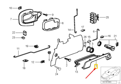 NEW BMW Z3 ROADSTER E36 FRONT RIGHT DOOR LOCK COVERING 51218400396 ORIGINAL