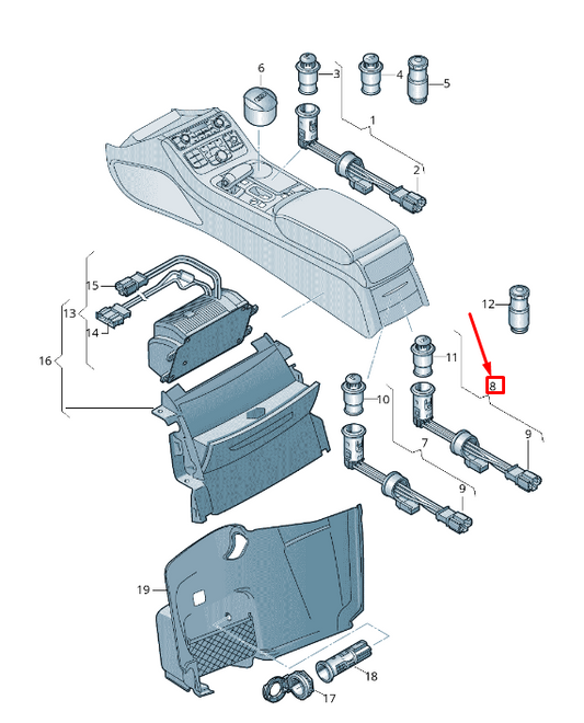 new audi a8 4h front glove box cigarette lighter element 4h0919303b original