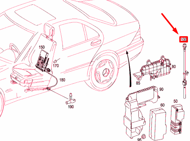 NEW MERCEDES-BENZ S W220 HYDRAULIC SYSTEM TO BRACKET LINE A2208004415 ORIGINAL