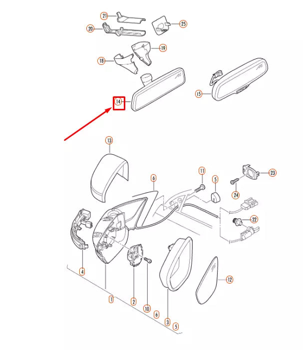 NEW VW JETTA A6 INTERIOR REAR VIEW MIRROR 1K0857511E9B9 ORIGINAL