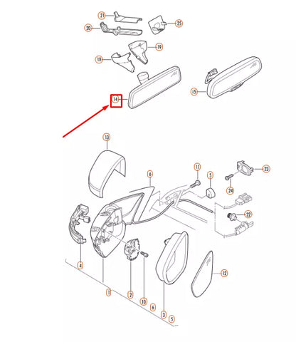 NEW VW JETTA A6 INTERIOR REAR VIEW MIRROR 1K0857511E9B9 ORIGINAL