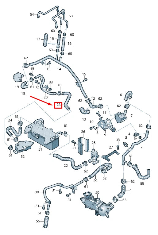 NEW AUDI RS7 SPORTBACK 4G RIGHT LOWER ENGINE COOLANT HOSE 4G0121448BD