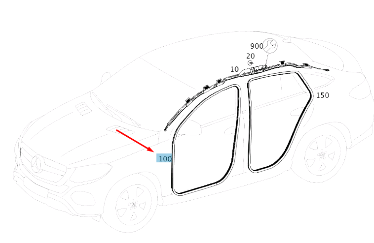 new mercedes-benz gle c292 front door seal edge guard a29269700519g44 original