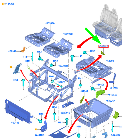 new ford transit mk4 front seat base right moulding 1821540 original