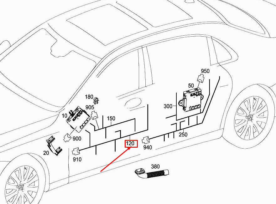 new mercedes-benz s w222 front left door wiring harness a2225409007 original