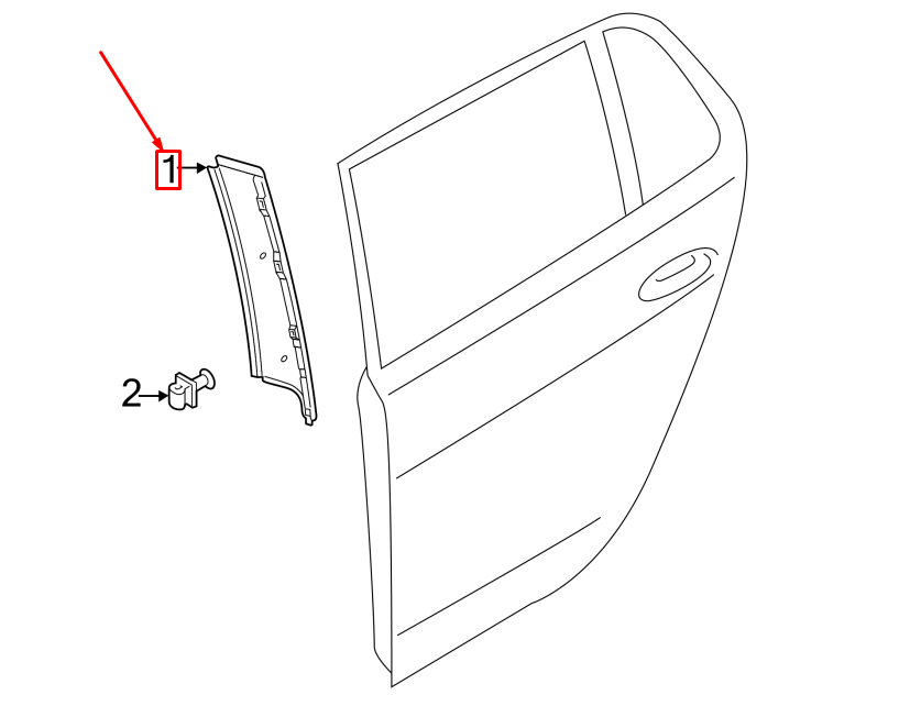 NEW VW GOLF VII 5G MK7 REAR LEFT DOOR MOLDING 5GM839901A041 ORIGINAL