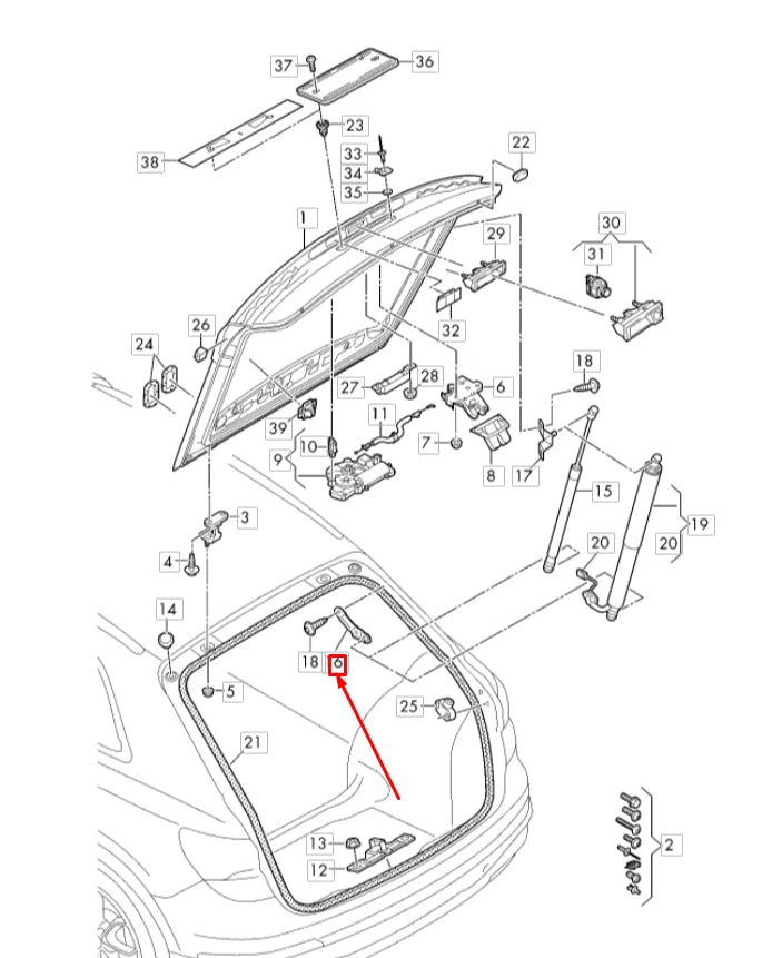 NEW AUDI Q3 SPORTBACK F3 REAR LID SIDE PANEL FRAME BRACKET 83A827603 ORIGINAL