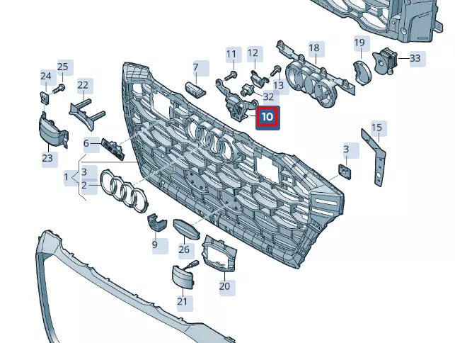 NEW AUDI RSQ8 4MN FRONT RADIATOR GRILLE BRACKET 4M8853231B