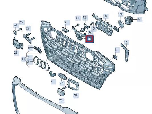 NEW AUDI RSQ8 4MN FRONT RADIATOR GRILLE BRACKET 4M8853231B