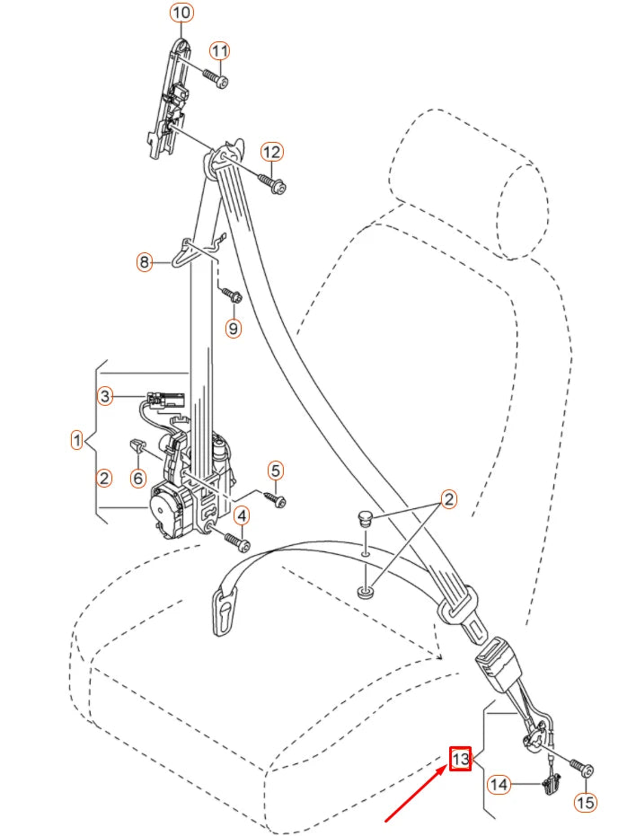 NEW AUDI A6 C7 FRONT LEFT SEAT BUCKLE LATCH LHD 8K0857755K01C ORIGINAL