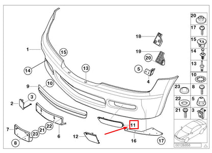 NEW BMW Z3 E36 FRONT RIGHT FOG LIGHT TRIM COVER 51118412360 8412360 ORIGINAL