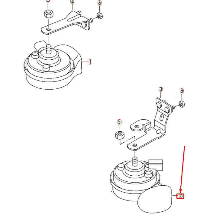 NEW VOLKSWAGEN EOS HIGH TONE FANFARE 3C0951223E ORIGINAL