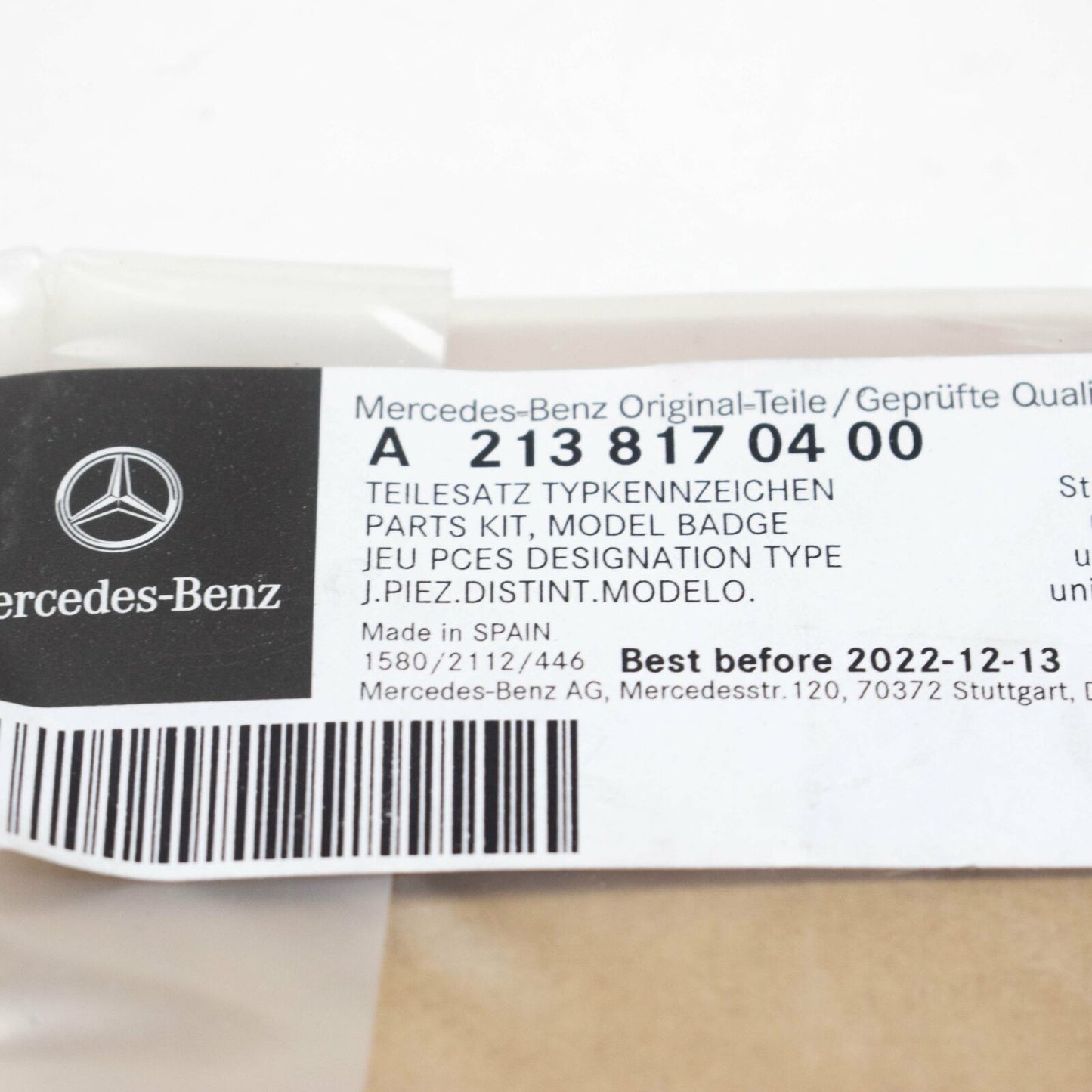 NEW MERCEDES-BENZ E W213 REAR LEFT SIDE TRUNK BADGE LOGO AMG A2138170400