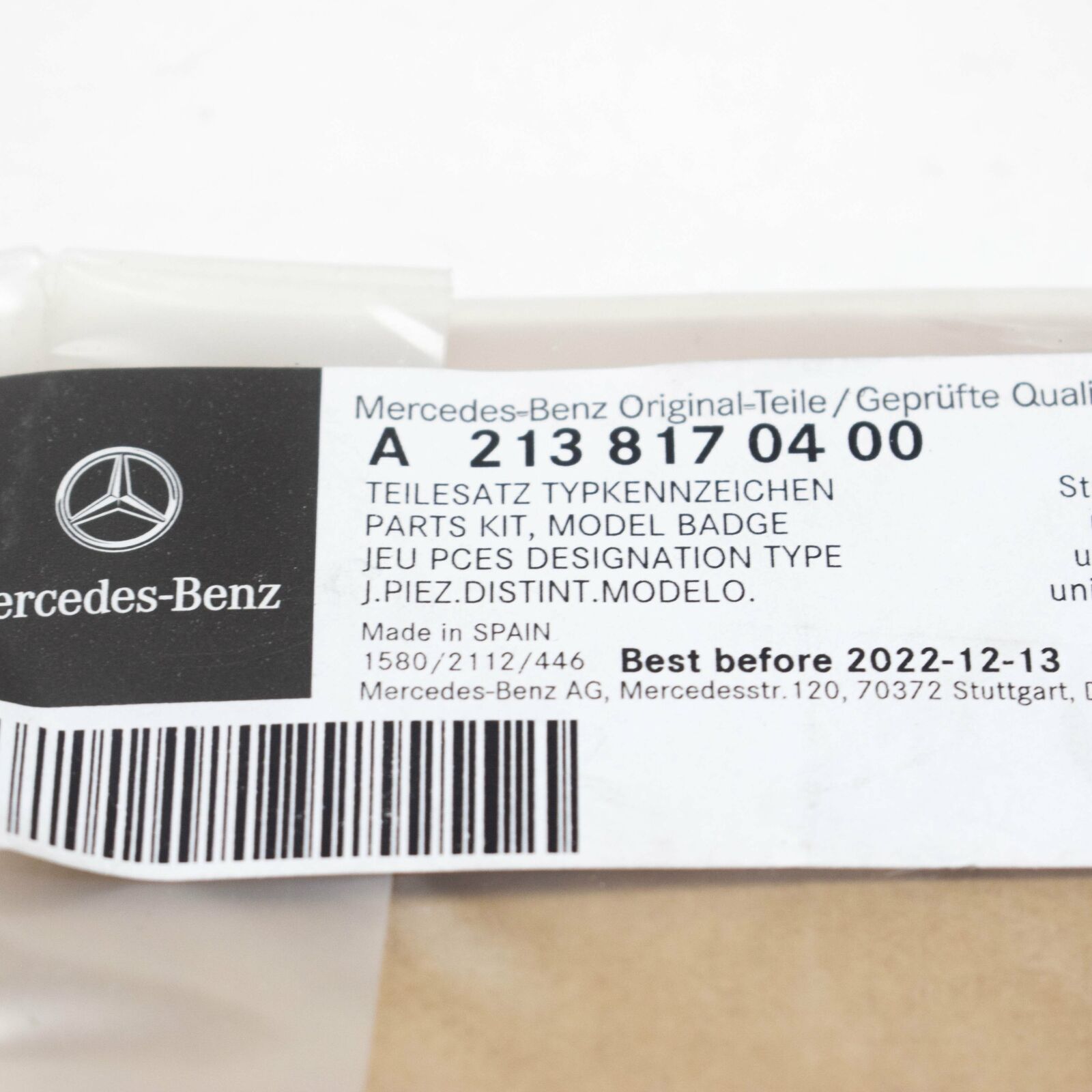 NEW MERCEDES-BENZ E W213 REAR LEFT SIDE TRUNK BADGE LOGO AMG A2138170400