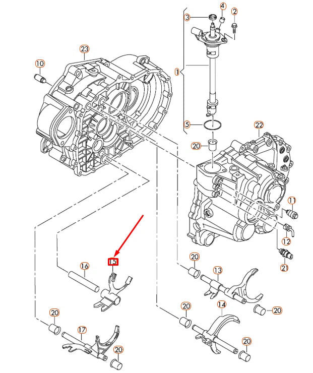 NEW AUDI A3 8P REVERSE GEAR SELECTOR FORK 02M311570E ORIGINAL