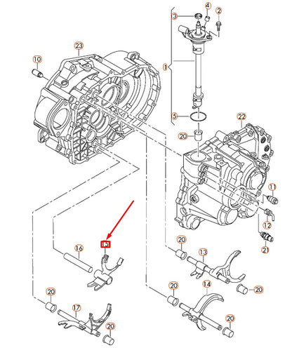 NEW AUDI A3 8P REVERSE GEAR SELECTOR FORK 02M311570E ORIGINAL