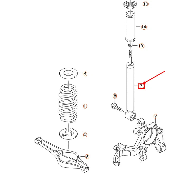NEW AUDI TTS 8J MK2 REAR SHOCK ABSORBER 8J0513025E ORIGINAL
