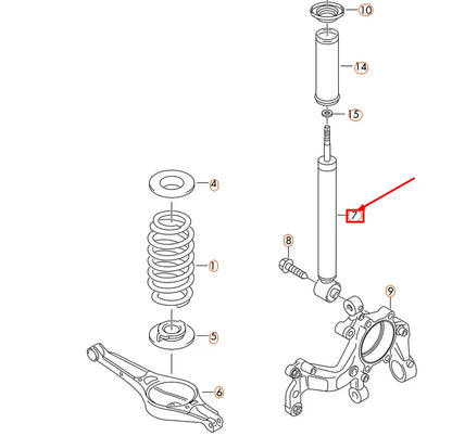 NEW AUDI TTS 8J MK2 REAR SHOCK ABSORBER 8J0513025E ORIGINAL