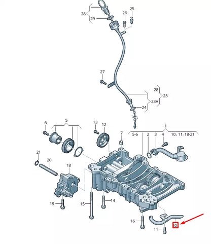 NEW VW TRANSPORTER VI T6 OIL GUIDE TUBE 03L103526A