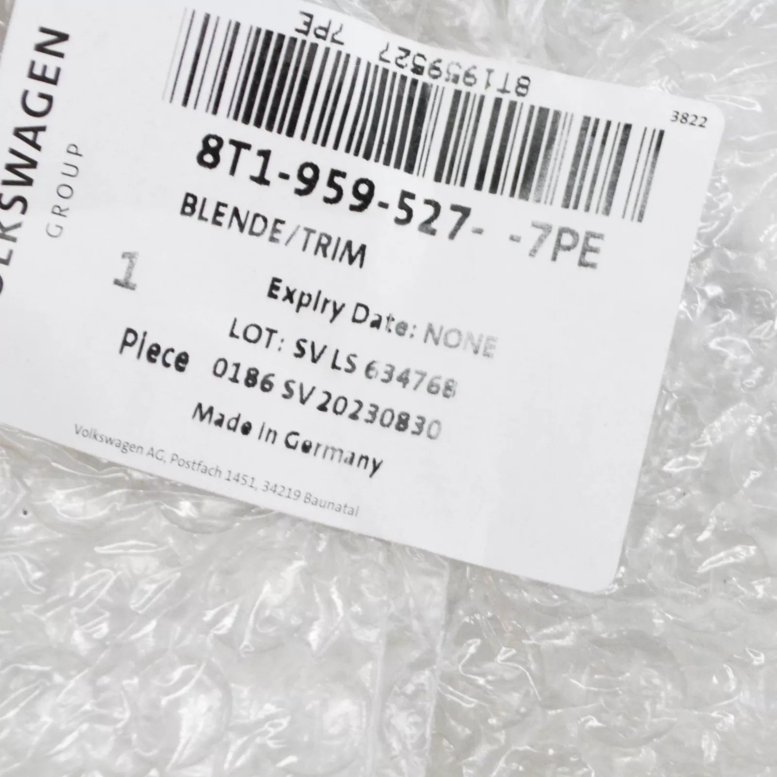 NEW AUDI A5 8T FRONT LEFT DOOR PULL TRIM LHD 8T19595277PE ORIGINAL