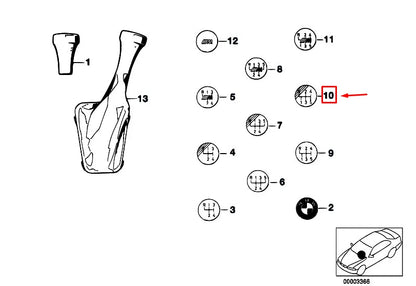 NEW BMW 5 E28 M TECHNIC 5-SPEED SHIFT GEAR KNOB BADGE EMBLEM 25111220955