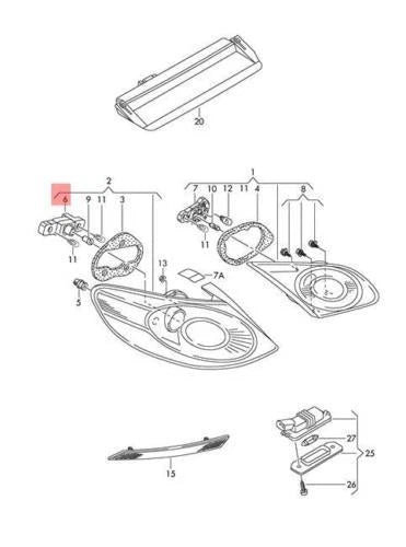 NEW VW CC 09-12 OUTER TAIL LIGHT BULB CARRIER  3C8945257B ORIGINAL