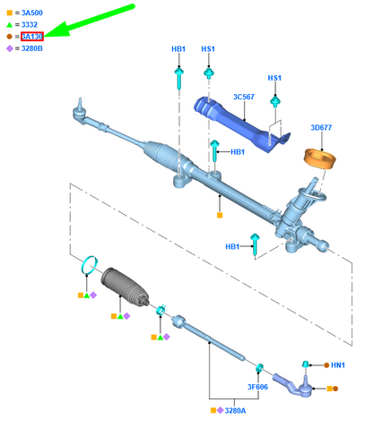 new ford focus mk4 steering spindle rod connecting right end 2494049 original