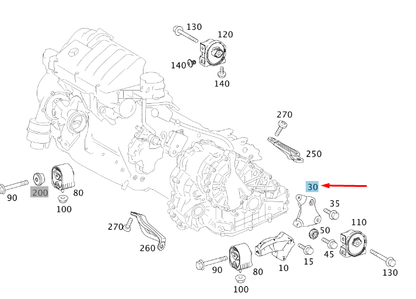 new mercedes-benz a w169 rear left engine carrier a1692420401 original