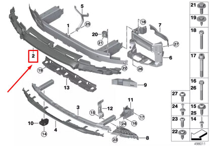 NEW BMW 5 G30 M FRONT BUMPER IMPACT FOAM 8062846 51118062846 ORIGINAL