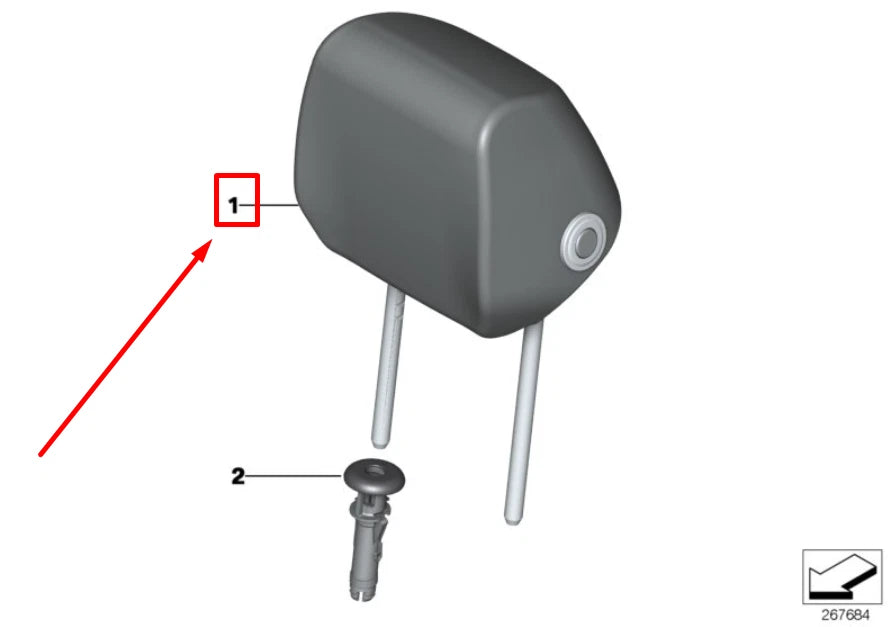 NEW BMW 4 COUPE F32 LEATHER HEADREST 7372891 52107372891 ORIGINAL