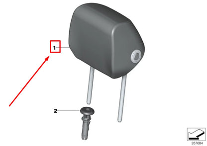 NEW BMW 4 COUPE F32 LEATHER HEADREST 7372891 52107372891 ORIGINAL