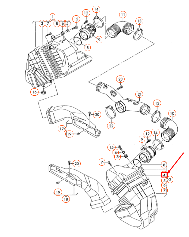 NEW VOLKSWAGEN PHAETON GP4 LEFT AIR FILTER ELEMENT 3D0129620B ORIGINAL