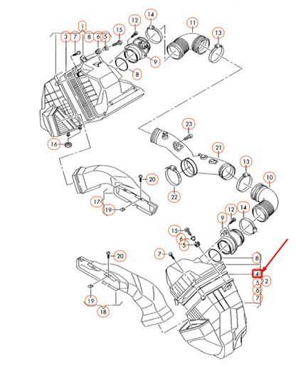 NEW VOLKSWAGEN PHAETON GP4 LEFT AIR FILTER ELEMENT 3D0129620B ORIGINAL