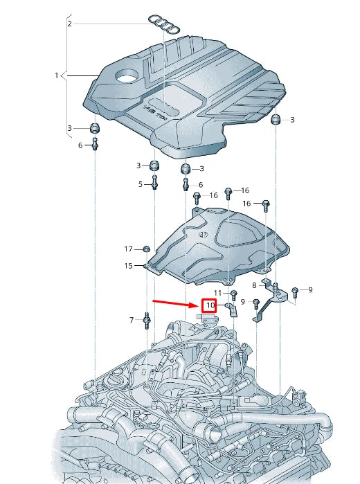 NEW AUDI A8 4N ENGINE HEAT SHIELD BRACKET 057103585A