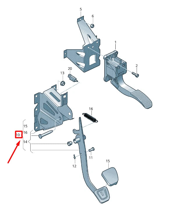 NEW VOLKSWAGEN CRAFTER 2F MK1 BRAKE PEDAL 2E0721141A