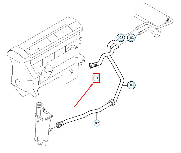 NEW BMW Z4 E85 RADIATOR COOLANT HOSE 64216909240 6909240 ORIGINAL