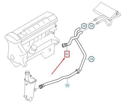 NEW BMW Z4 E85 RADIATOR COOLANT HOSE 64216909240 6909240 ORIGINAL