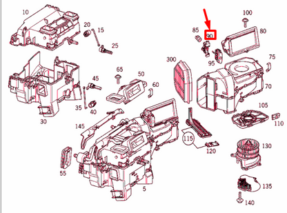 NEW MERCEDES-BENZ SLK R170 HEATER CASE ACTUATION LHD A2028001376 ORIGINAL