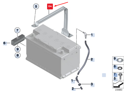 new bmw 5 gran turismo f07 battery holder 61217609962 7609962 original