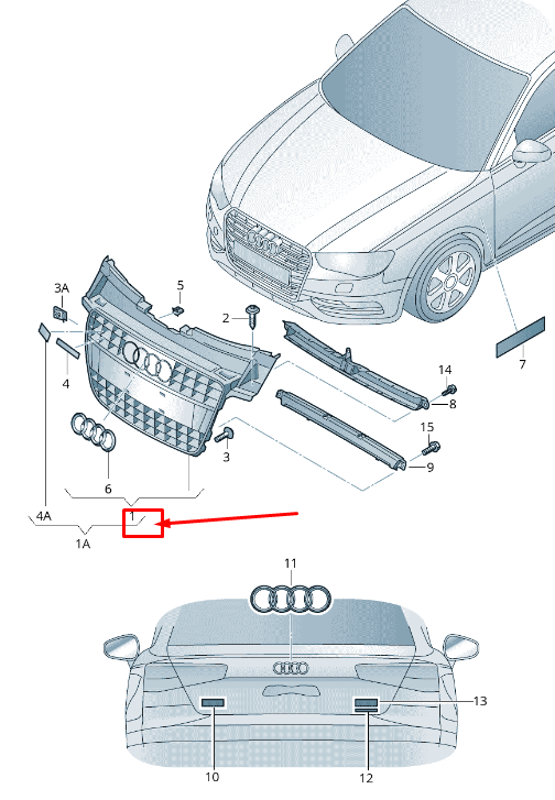 new audi a4 avant b8 radiator grille 8k0853651gvmz 8k0853651g vmz original