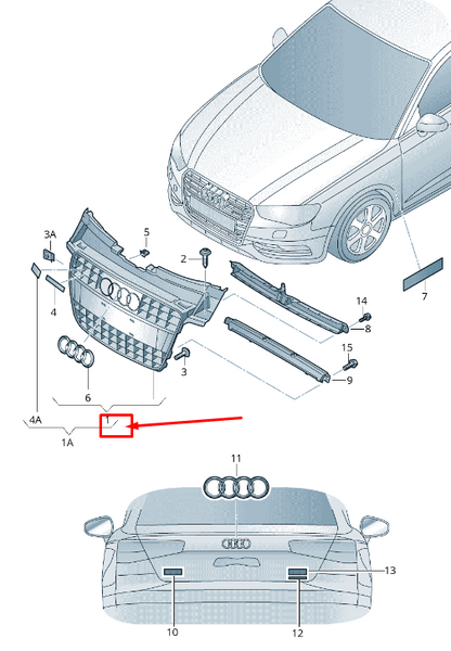 new audi a4 avant b8 radiator grille 8k0853651gvmz 8k0853651g vmz original