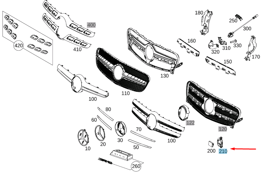 NEW MERCEDES-BENZ GLA X156 FRONT RADAR SENSOR MOUNT A1568852300 ORIGINAL