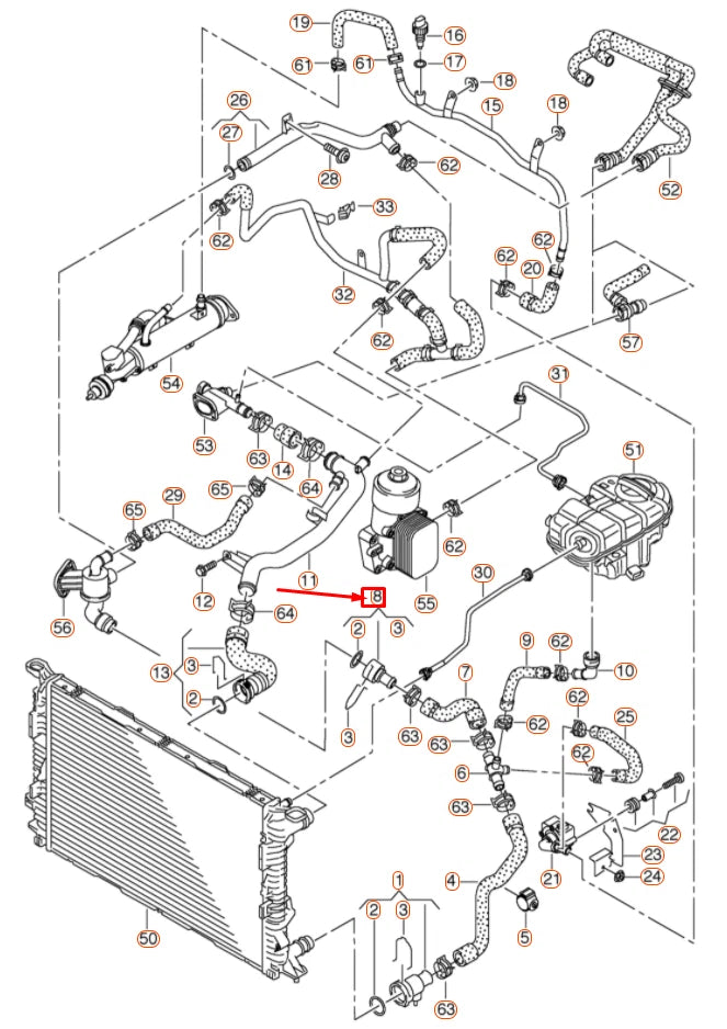 NEW AUDI A6 C7 COOLANT HOSE RADIATOR QUICK CONNECTOR 3B0122291C ORIGINAL