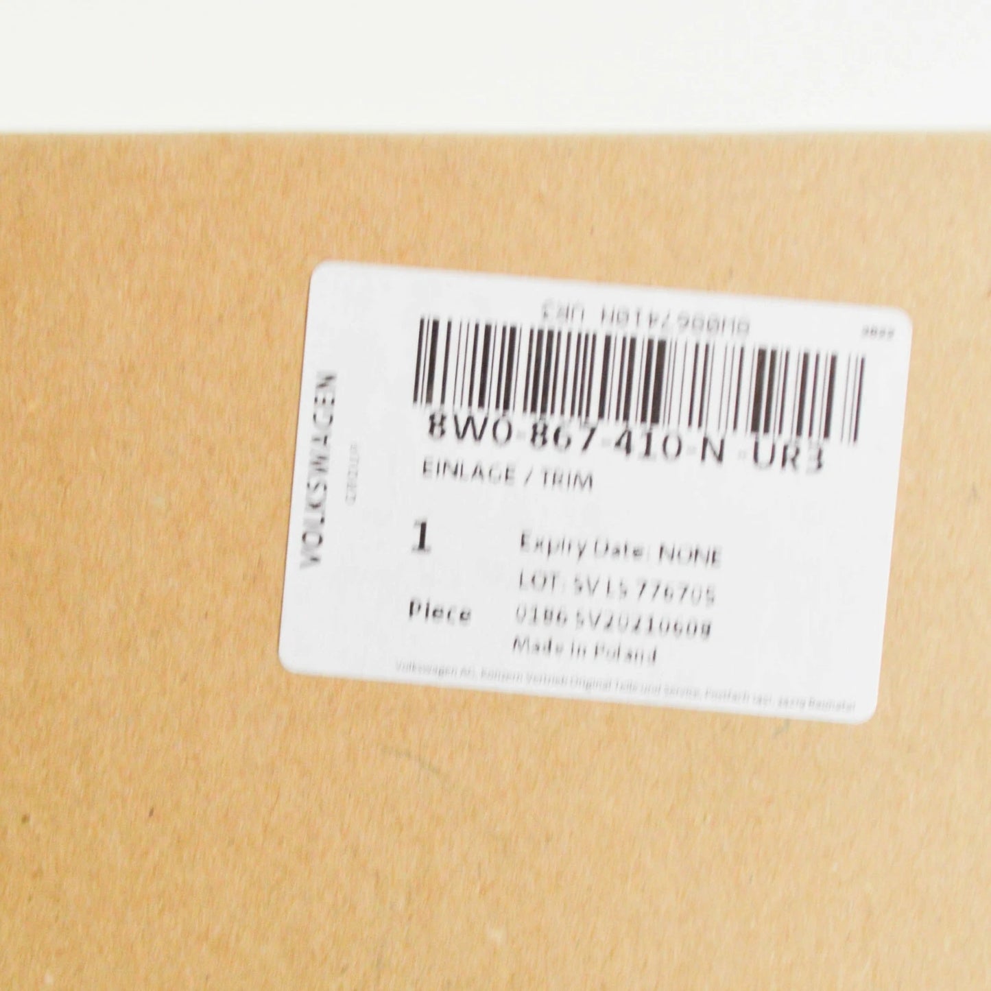 NEW AUDI A4 B9 FRONT RIGHT DOOR INSERT TRIM 8W0867410NUR3 ORIGINAL