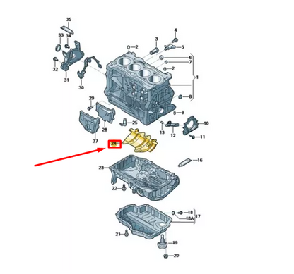 new vw golf variant cg mk8 oil sump windage tray 04e103623s original