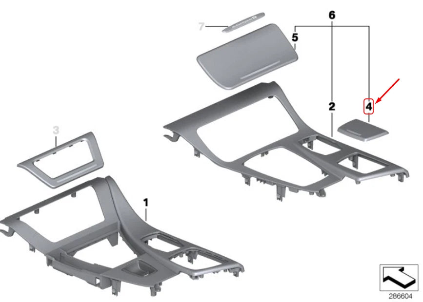 NEW BMW 5 F10 ASHTRAY TRIM COVER 51168050695 ORIGINAL