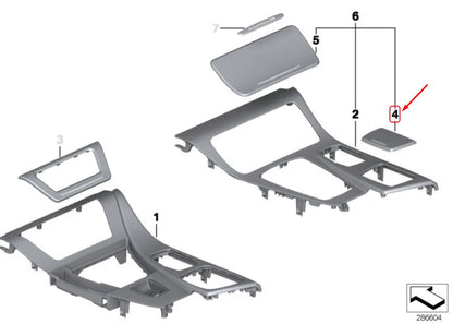 NEW BMW 5 F10 ASHTRAY TRIM COVER 51168050695 ORIGINAL