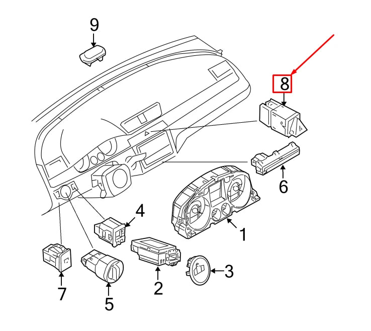 NEW VW CC 35 HAZARD WARNING SWITCH 3C8953509 ORIGINAL