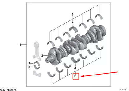 NEW BMW X5 E70 ENGINE CRANKSHAFT MAIN BEARING 7810417 11217810417 ORIGINAL